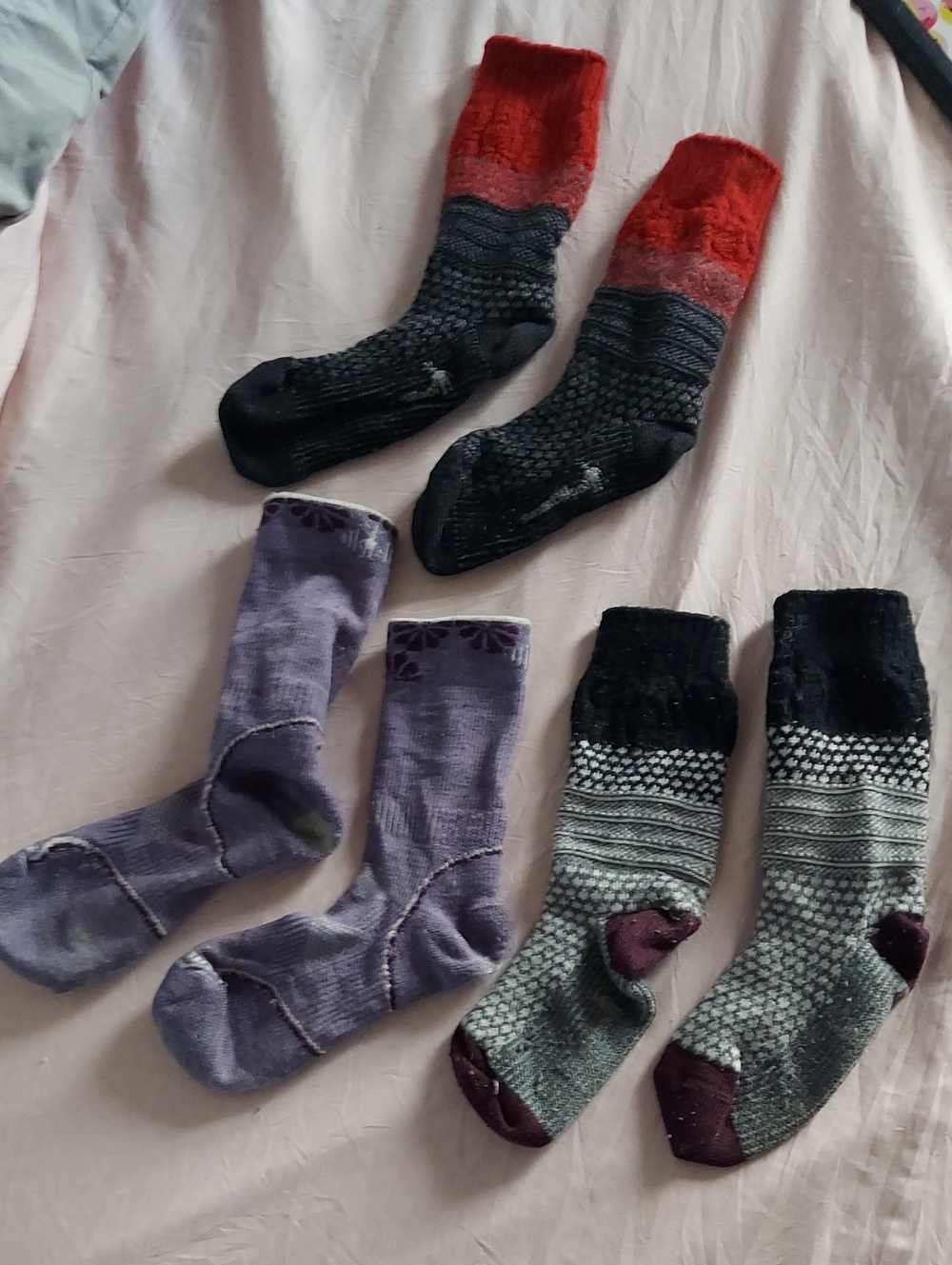 Women's Smartwool Crew Socks Pack - Red, Gray, Purple, Black